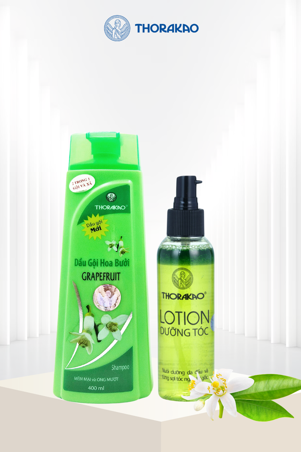Combo Dầu Gội Xả Hoa Bưởi + Lotion Bưởi Thorakao 150ml